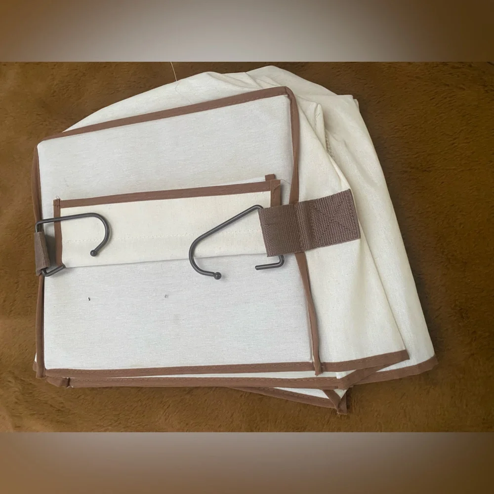 Canvas Storage Organizer with Brown‎ Trim NWOT